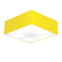 Plafon Quadrado Md-3002 Cúpula em Tecido 15/50x50cm Amarelo - Bivolt