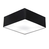 Plafon Quadrado Md-3002 Cúpula em Tecido 15/50x50cm Preto - Bivolt