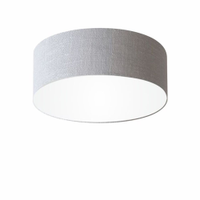 Plafon Cilíndrico Md-3046 Cúpula em Tecido 35x12cm Rústico Cinza - Bivolt