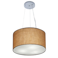 Pendente Cilíndrico Md-4009 Cúpula em Tecido 40x21cm Palha - Bivolt