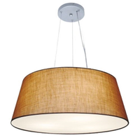 Pendente Cone Md-4072 Cúpula em Tecido 30-80x65cm Palha - Bivolt