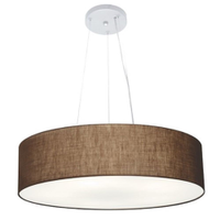 Pendente Cilíndrico Md-4136 Cúpula em Tecido 80x15cm Café - Bivolt