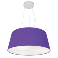 Pendente Cone Md-4048 Cúpula em Tecido 21-50x40cm Roxo - Bivolt