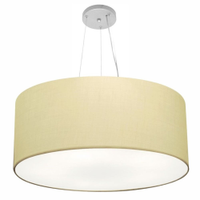 Pendente Cilíndrico Md-4150 Cúpula em Tecido 70x21cm Algodão Crú - Bivolt