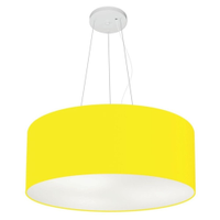 Pendente Cilíndrico Md-4047 Cúpula em Tecido 50x21cm Amarelo - Bivolt