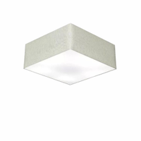 Plafon Quadrado Md-3001 Cúpula em Tecido 12/35x35cm Rústico Cinza - Bivolt