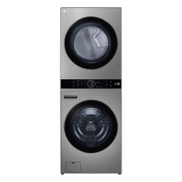 Lavadora e Secadora Elétrica Smart LG WashTower WK17VS6A 17 Kg Aço Escovado com Inteligência Artificial AIDD - 220v