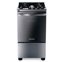 Fogão Brastemp 4 Bocas Inox com mesa de vidro, dupla chama e grill elétrico - BFO4VBR - 110V