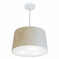 Pendente Cone Md-4247 Cúpula em Tecido 30/45x40cm Rústico Bege - Bivolt