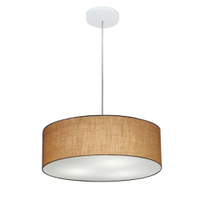 Pendente Cilíndrico Md-4132 Cúpula em Tecido 40x15cm Palha - Bivolt