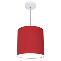 Pendente Cilíndrico Md-4036 Cúpula em Tecido 30x31cm Bordô - Bivolt