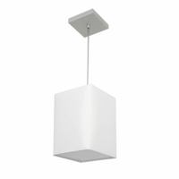 Pendente Quadrado Md-4007 Cúpula em Tecido 25/16x16cm Branco - Bivolt