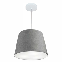 Pendente Cone Md-4155 Cúpula em Tecido 30/40x30cm Rústico Cinza - Bivolt