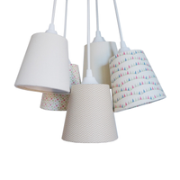 Lustre Pendente Cacho Chevron Bege, Estrelinhas e Bandeirinhas