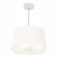 Pendente Cone Md-4247 Cúpula em Tecido 30/45x40cm Branco - Bivolt