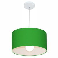 Pendente Cilíndrico Md-4146 Cúpula em Tecido 40x30cm Verde Folha - Bivolt