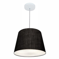 Pendente Cone Md-4155 Cúpula em Tecido 30/40x30cm Preto - Bivolt