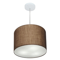 Pendente Cilíndrico Md-4216 Cúpula em Tecido 40x30cm Café - Bivolt