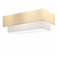 Plafon Duplo Retangular Vivare Md-3044 Cúpula em Tecido 70x30cm x 60x25cm LA/BR - Bivolt