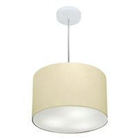 Pendente Cilíndrico Md-4211 Cúpula em Tecido 35x25cm Algodão Crú - Bivolt