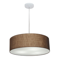 Pendente Cilíndrico Md-4254 Cúpula em Tecido 45x15cm Café - Bivolt