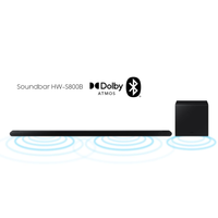 Soundbar Samsung HW-S800B, com 3.1.2 canais, Dolby Atmos, Sincronia Sonora