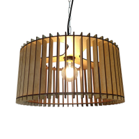 Lustre Luminária Pendente de Madeira MDF Mod. Paris GD Reto