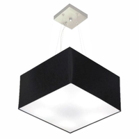 Pendente Quadrado Md-4195 Cúpula em Tecido 25-40x40cm Preto - Bivolt