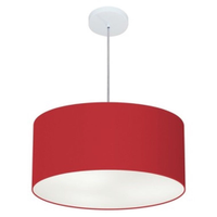 Pendente Cilíndrico Md-4100 Cúpula em Tecido 50x25cm Bordô - Bivolt