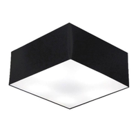 Plafon Quadrado Md-3053 Cúpula em Tecido 21/60x60cm Preto - Bivolt
