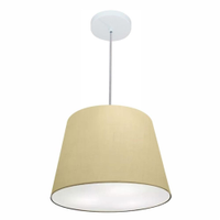 Pendente Cone Md-4155 Cúpula em Tecido 30/40x30cm Algodão Crú - Bivolt