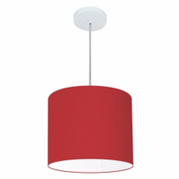 Pendente Cilíndrico Md-4143 Cúpula em Tecido 35x25cm Bordô - Bivolt