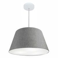 Pendente Cone Md-4248 Cúpula em Tecido 30-50x35cm Rústico Cinza - Bivolt
