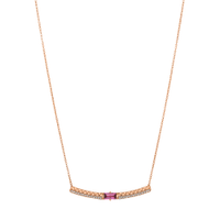 Colar Icona em Ouro Vivara 18k com Turmalina Rosa e Diamantes, 45cm