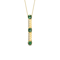 Pingente Icona em Ouro Amarelo 18k com Turmalinas Verde e Diamantes