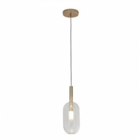 Pendente Remi 12X38Cm Vidro Acrilico E Metal Transparente - Hevvy
