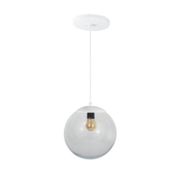 Pendente Globo Esfera de Vidro Cristal 20cm - BRANCO