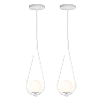 Kit 2 Pendentes Lustre On Drop BRANCO globo de vidro BRANCO