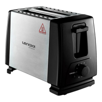 Torradeira Elétrica Lenoxx PTR205 Inox Preta - 600W 220V