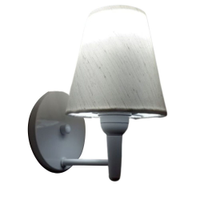Arandela Cone Md-2004 Branco Cúpula em Tecido Linho Bege