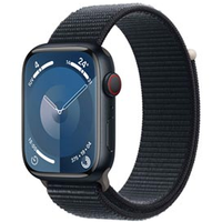 Apple Watch Series 9 (GPS+Cellular 45 mm) Caixa Meia Noite de Alumínio Pulseira Loop Esportiva Meia Noite