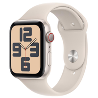 Apple Watch SE (GPS + Cellular 44 mm) Caixa de Alumínio Estelar, Pulseira Esportiva Estelar M/G