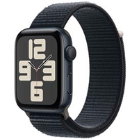 Apple Watch SE (GPS 44 mm) Caixa Meia-noite de Alumínio Pulseira Loop Esportiva Meia-noite