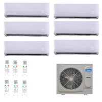 Ar Condicionado Mini VRF Inverter Midea Atom 56000 BTUs (2x 9000 + 4x 12000 Hi Wall) Quente Frio - 220V