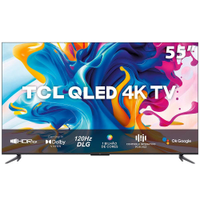 Smart TV TCL QLED 55" 4K UHD C645 Google TV, Dolby Vision Atmos, DTS, HDR10+, WiFi Dual Band, Bluetooth, Google Assistente e Design Sem Bordas