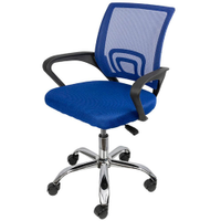 Cadeira de Escritório Giratória OR Design Tok Baixa com Regulagem de Altura e Apoio para os Braços - Azul