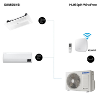 Kit Ar Condicionados 9.000 Btu E 12.000 Btu Multisplit Cassete Quente e Frio com Wifi (220V)