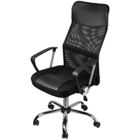 Cadeira de Escritório Giratória OR Design Desk com Regulagem de Altura, Apoio para os Braços e Sistema Relax - Preto