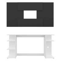 Mesa Gamer Escrivaninha com Painel TV 55" Guilda Multimoveis Branco/Preto