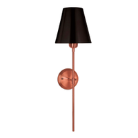 Arandela Clássica Luana Cor Cobre Com Cupula De Metal Cor Preto Texturizado